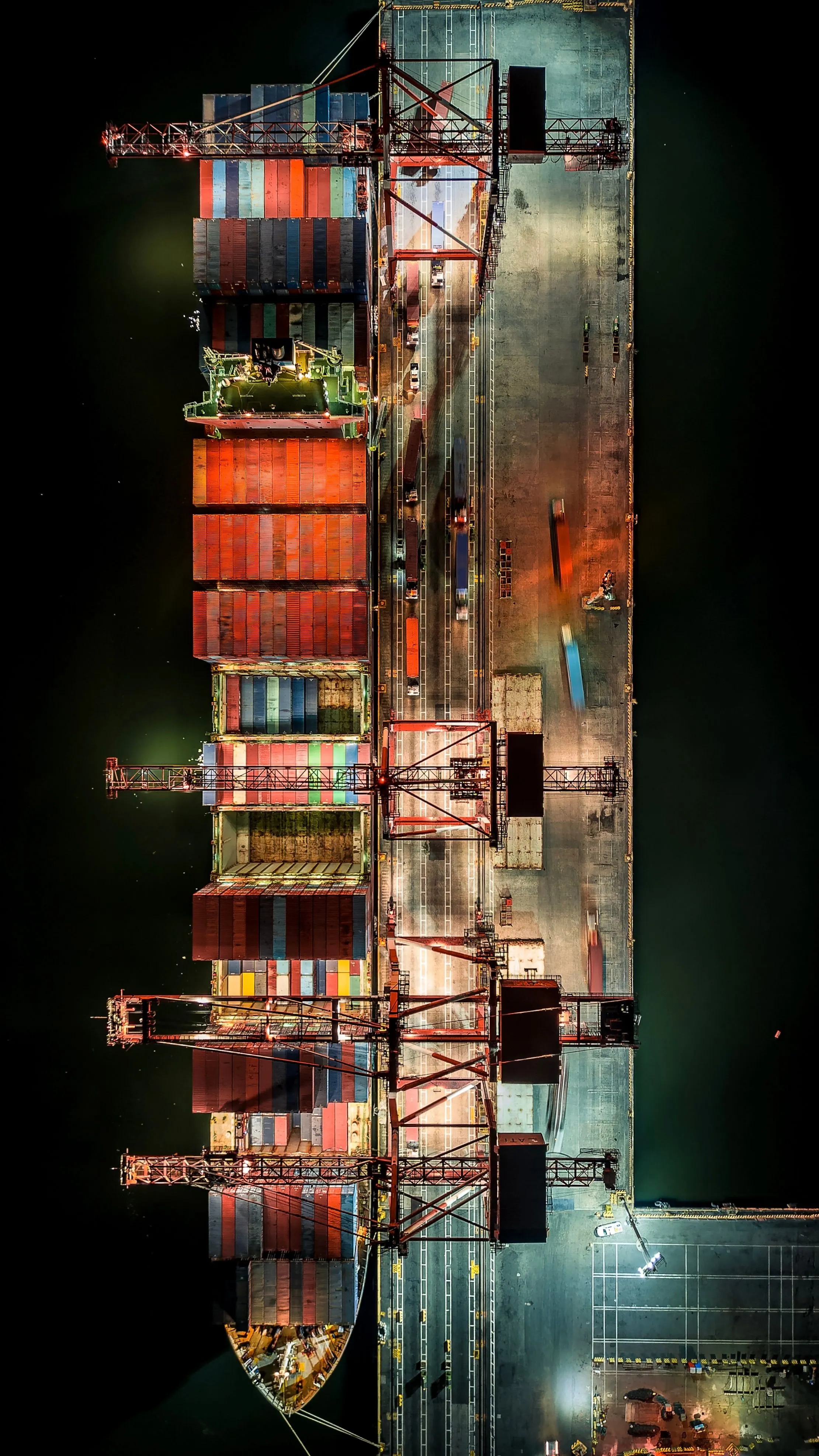 A container port working through the night